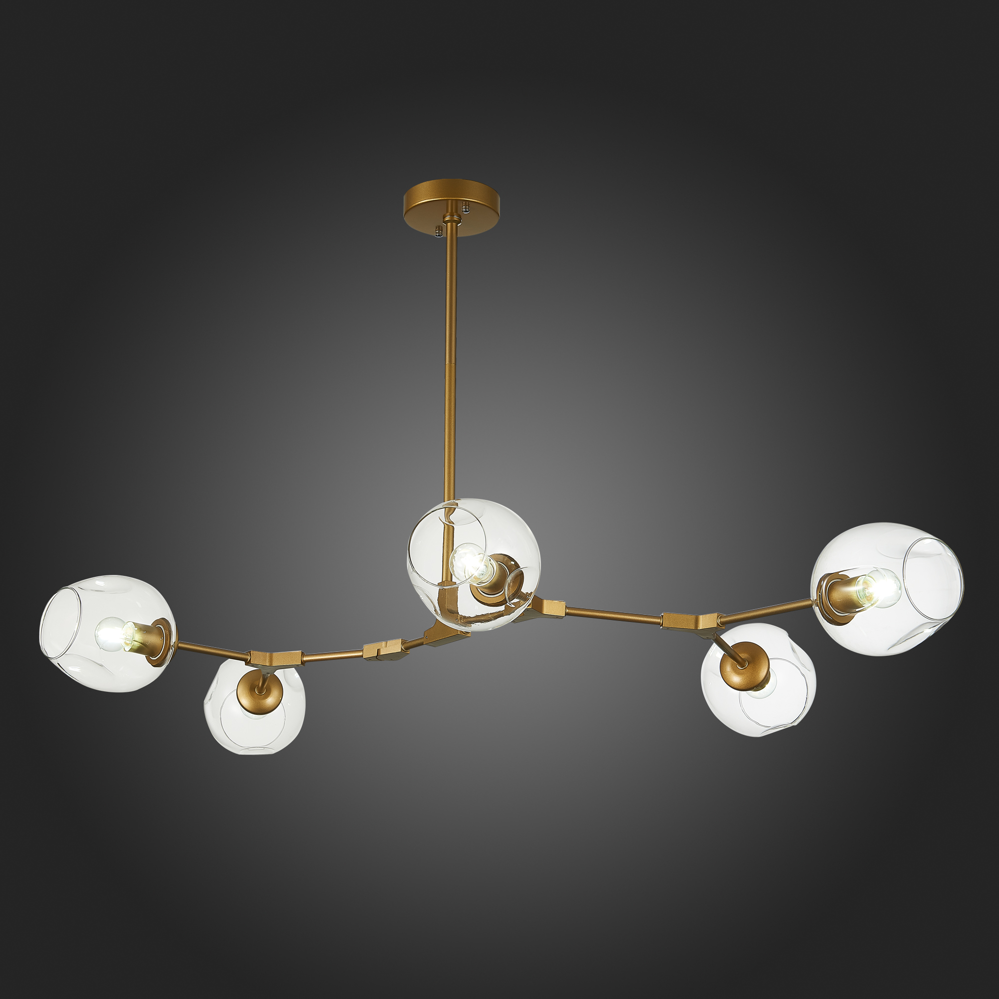 картинка SLE154823-05 Светильник подвесной Золотистый/Прозрачный E27 5*40W