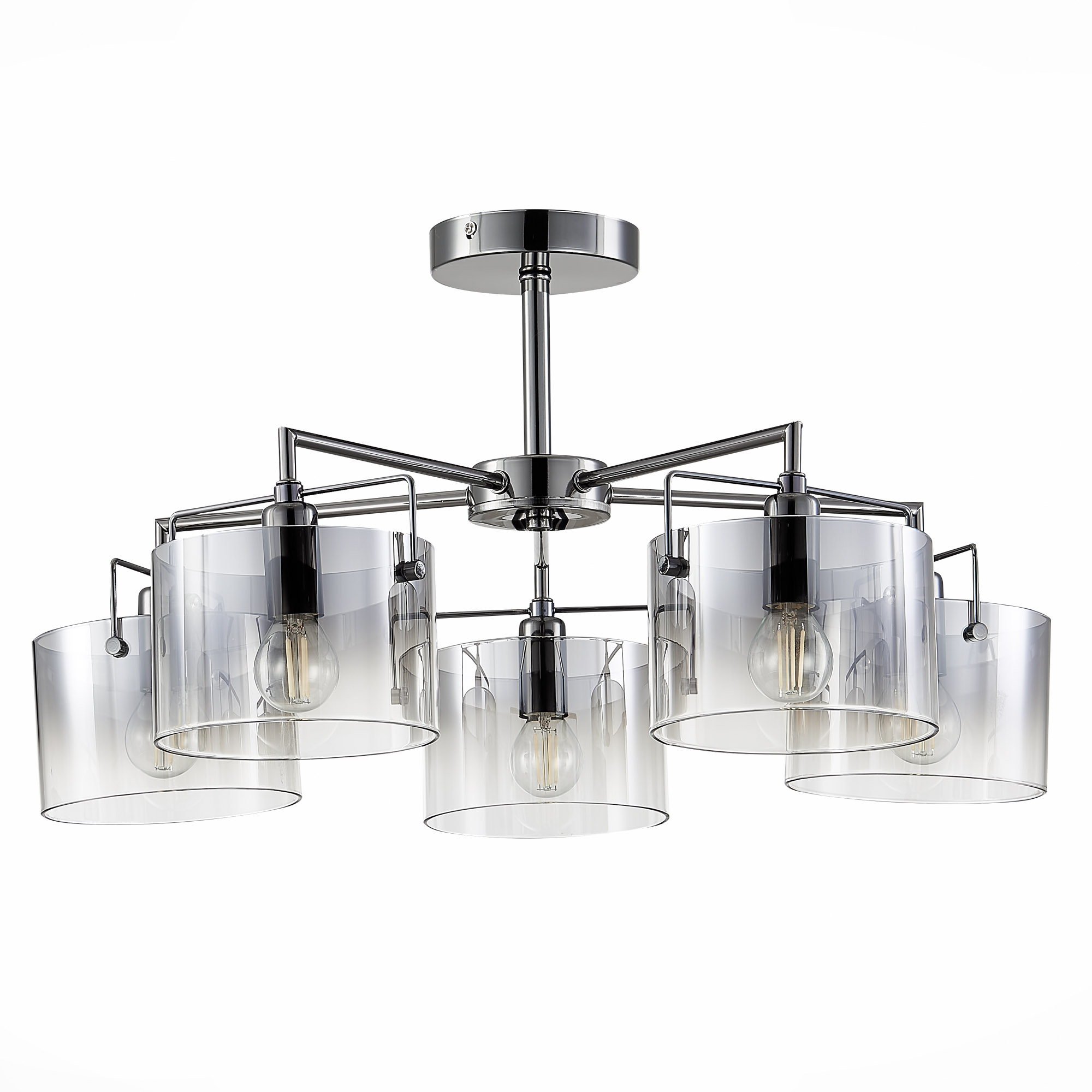 картинка SLE155602-05 Светильник потолочный Хром/Дымчатый E14 5*40W