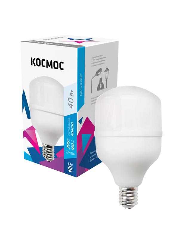 картинка Лампа светодиодная HWLED 40Вт E40 4500К 220В КОСМОС LksmHWLED40WE4045