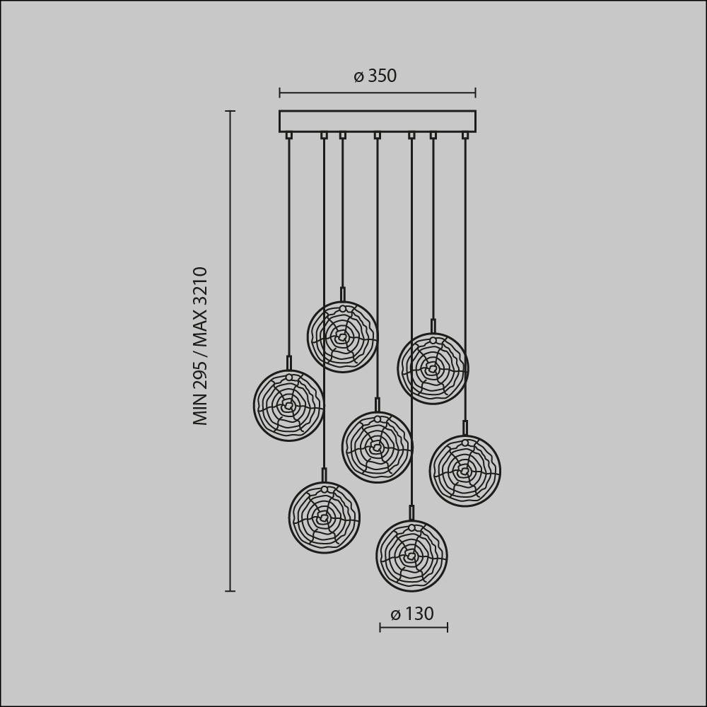 картинка Подвесной светильник Maytoni MOD254PL-07BS