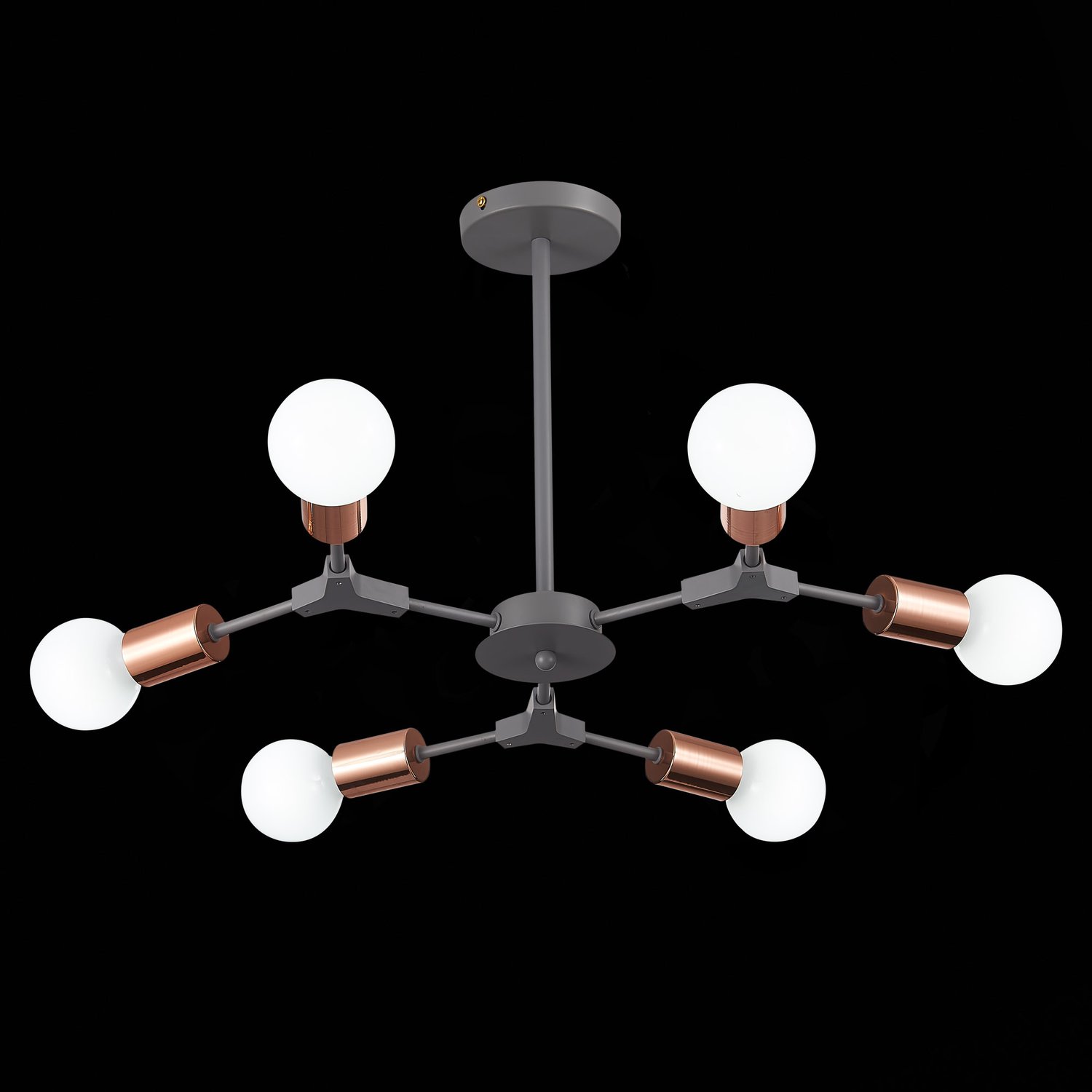 картинка SLE106403-06 Светильник потолочный Серый, Розовое золото E27 6*60W