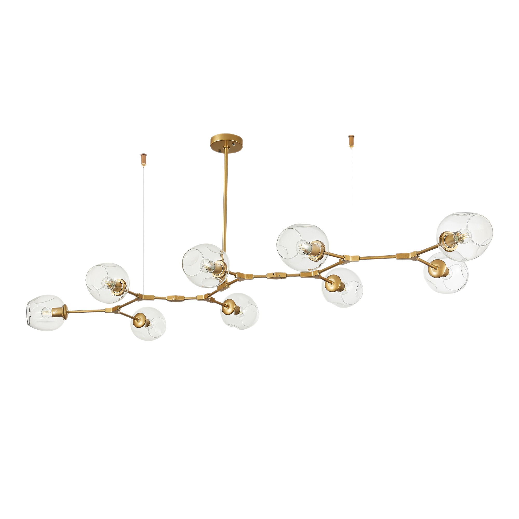 картинка SLE154823-09 Светильник подвесной Золотистый/Прозрачный E27 9*40W