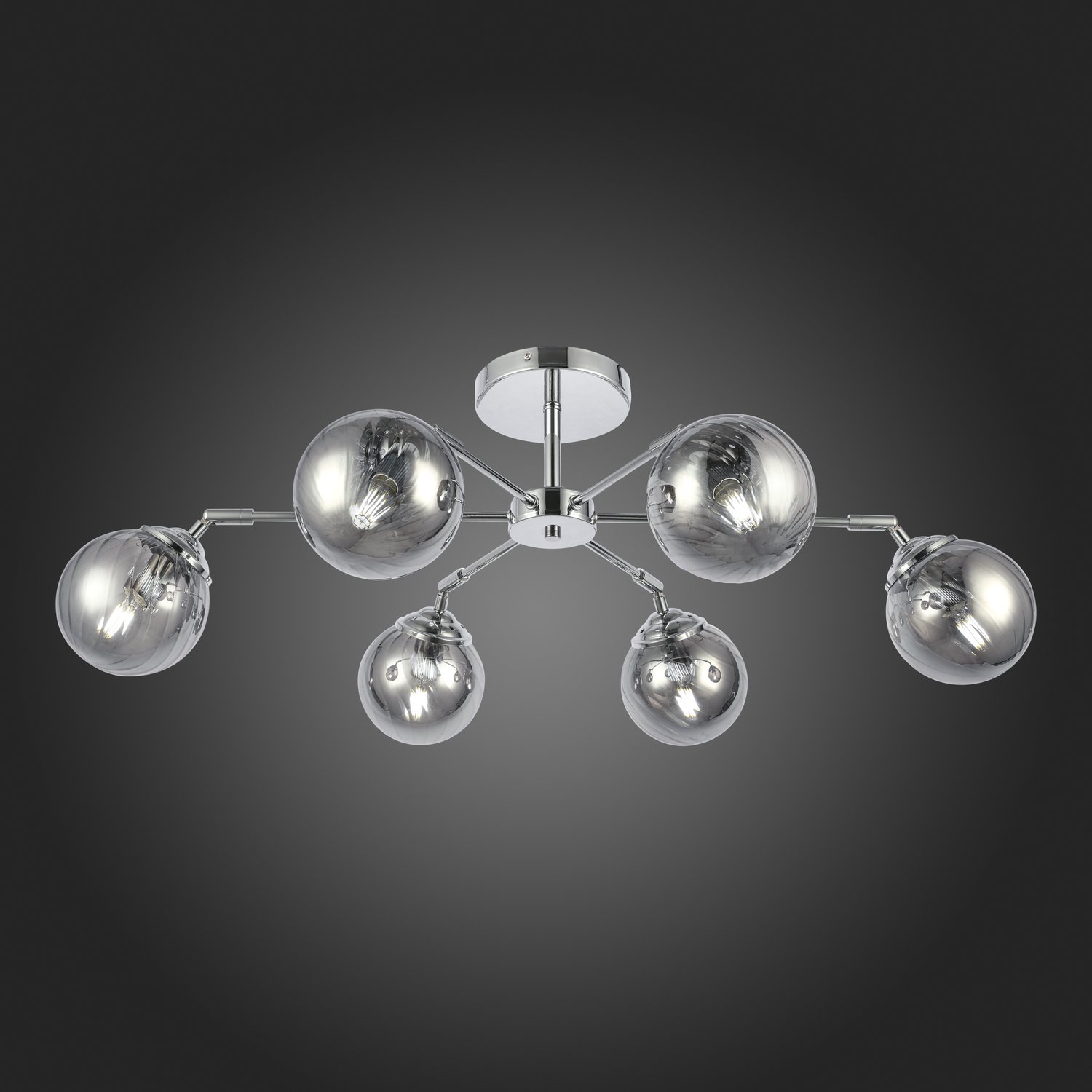 картинка SLE102202-06 Светильник потолочный Хром/Дымчатый E14 6*40W