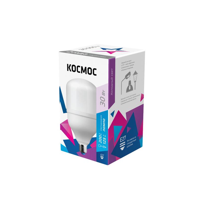 картинка Лампа светодиодная высокомощная 30Вт 6500К E27 Космос LksmHWLED30WE2765