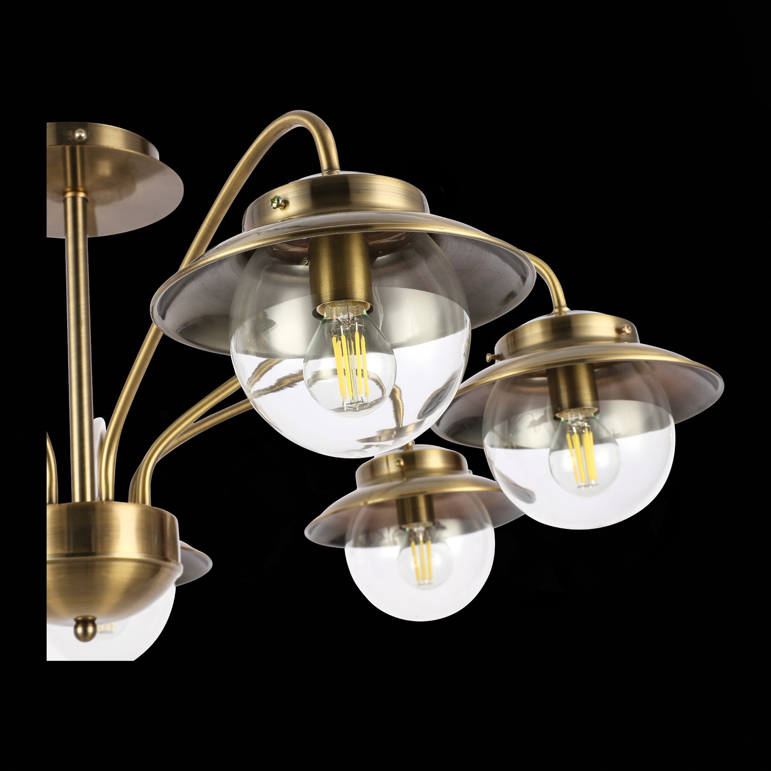 картинка SLE110102-07 Светильник потолочный Античная бронза/Прозрачный E14 7*40W