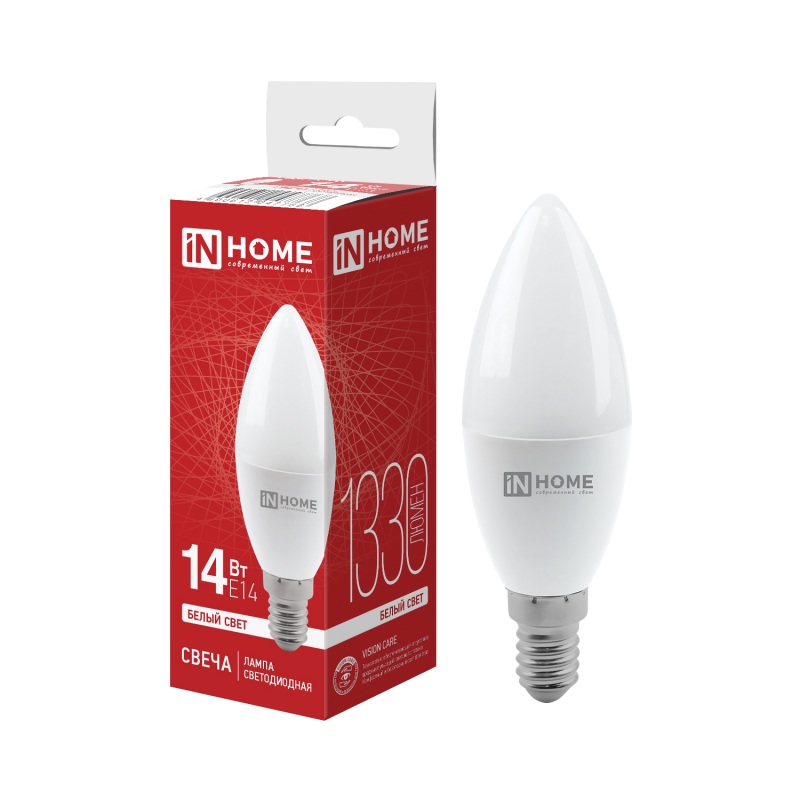 картинка Лампа светодиодная LED-СВЕЧА-VC 14Вт 230В E14 4000K 1330Лм IN HOME
