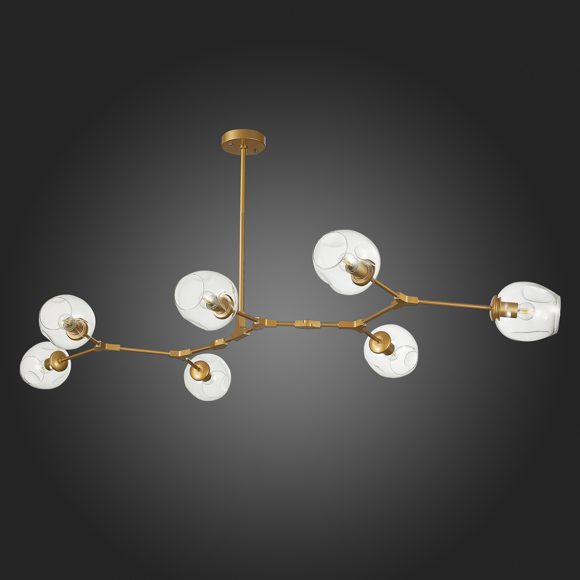 картинка SLE154823-07 Светильник подвесной Золотистый/Прозрачный E27 7*40W