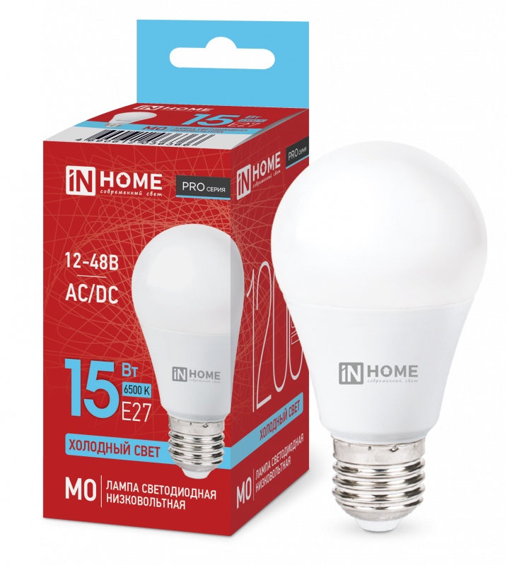 картинка Лампа светодиодная низковольтная LED-MO-PRO 15Вт 12-48В Е27 6500К 1200Лм IN HOME