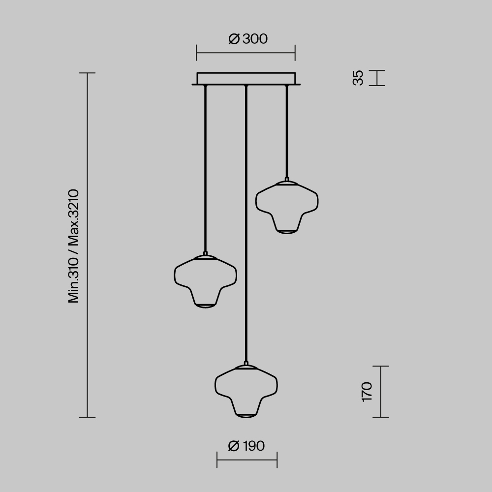картинка Подвесной светильник Maytoni MOD359PL-L17BS3K