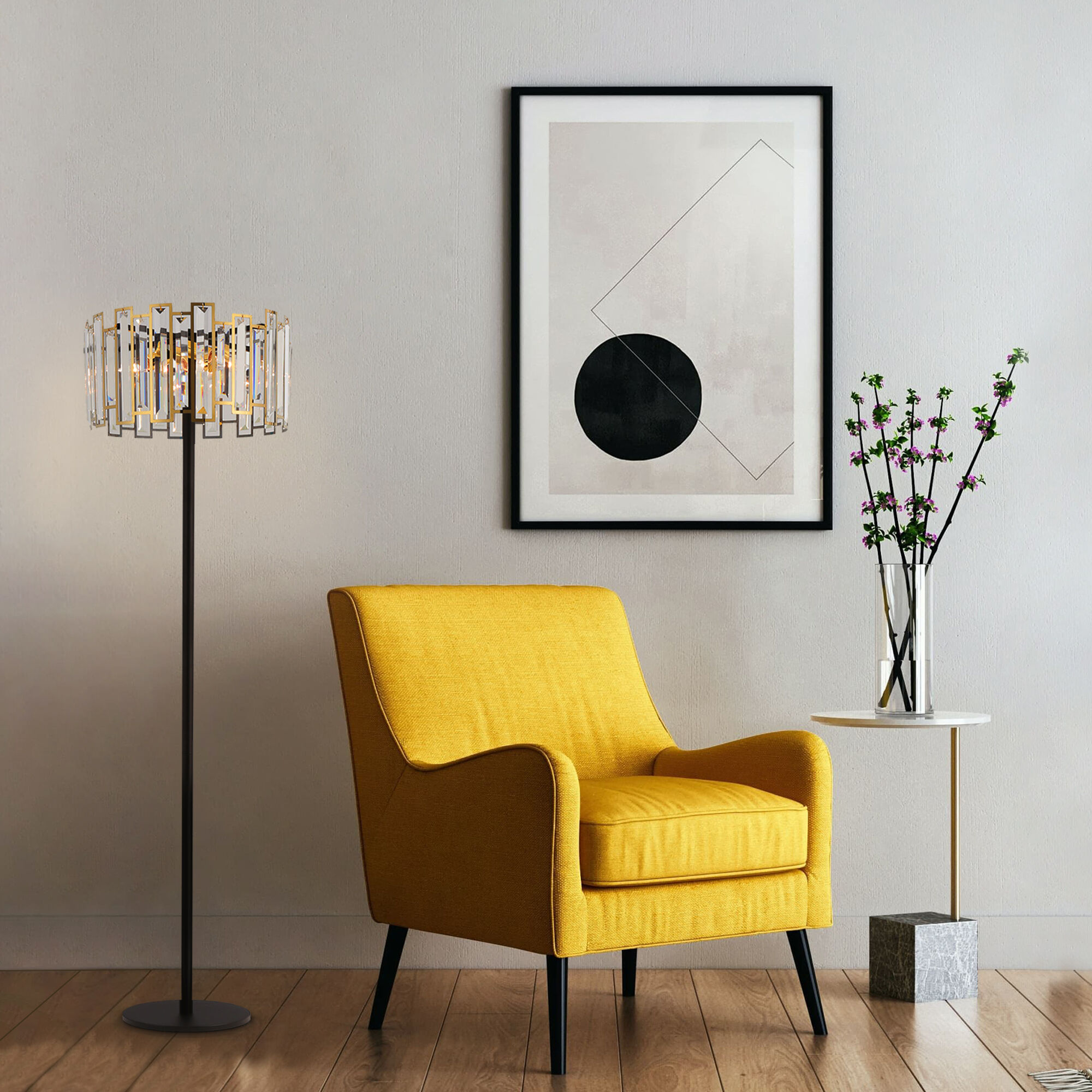 картинка Напольный светильник 01150/3 черный/золото