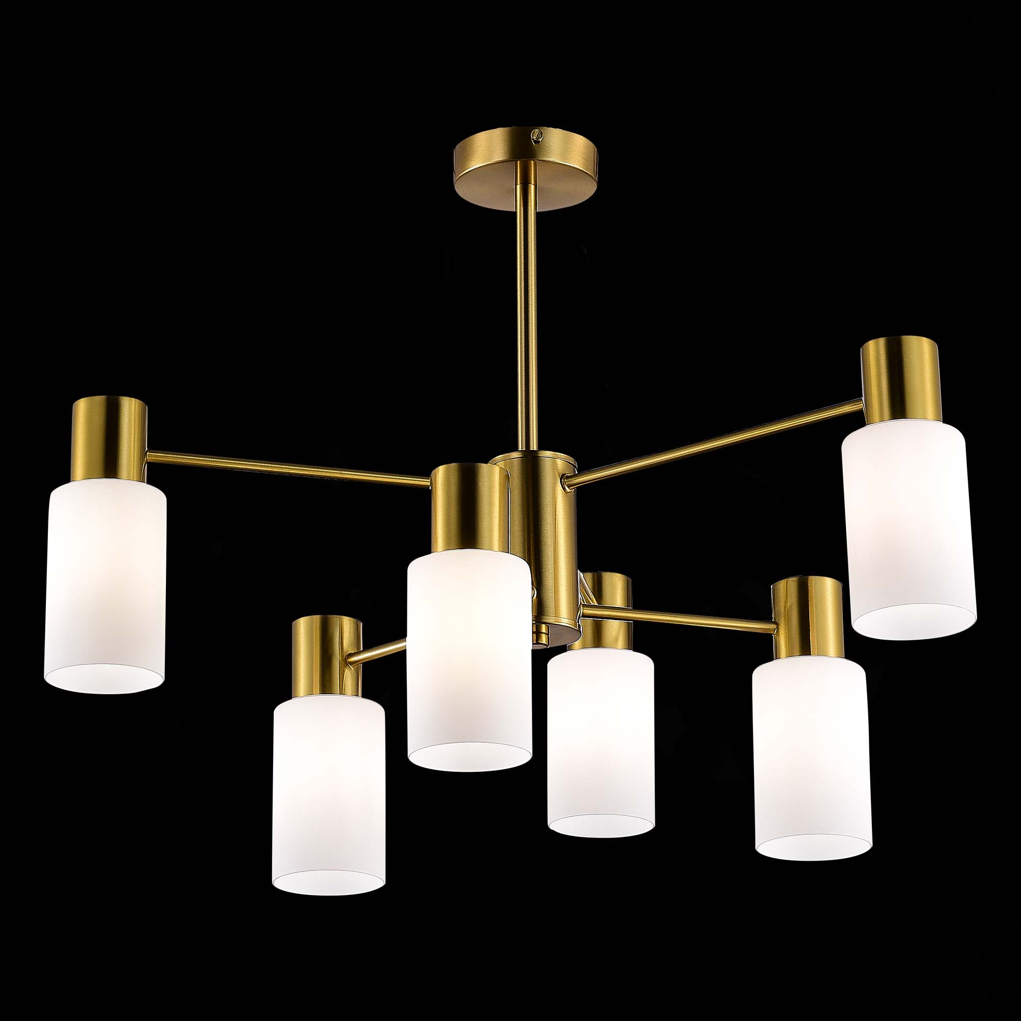 картинка SLE1139-302-06 Светильник потолочный Латунь/Белый E14 6*60W