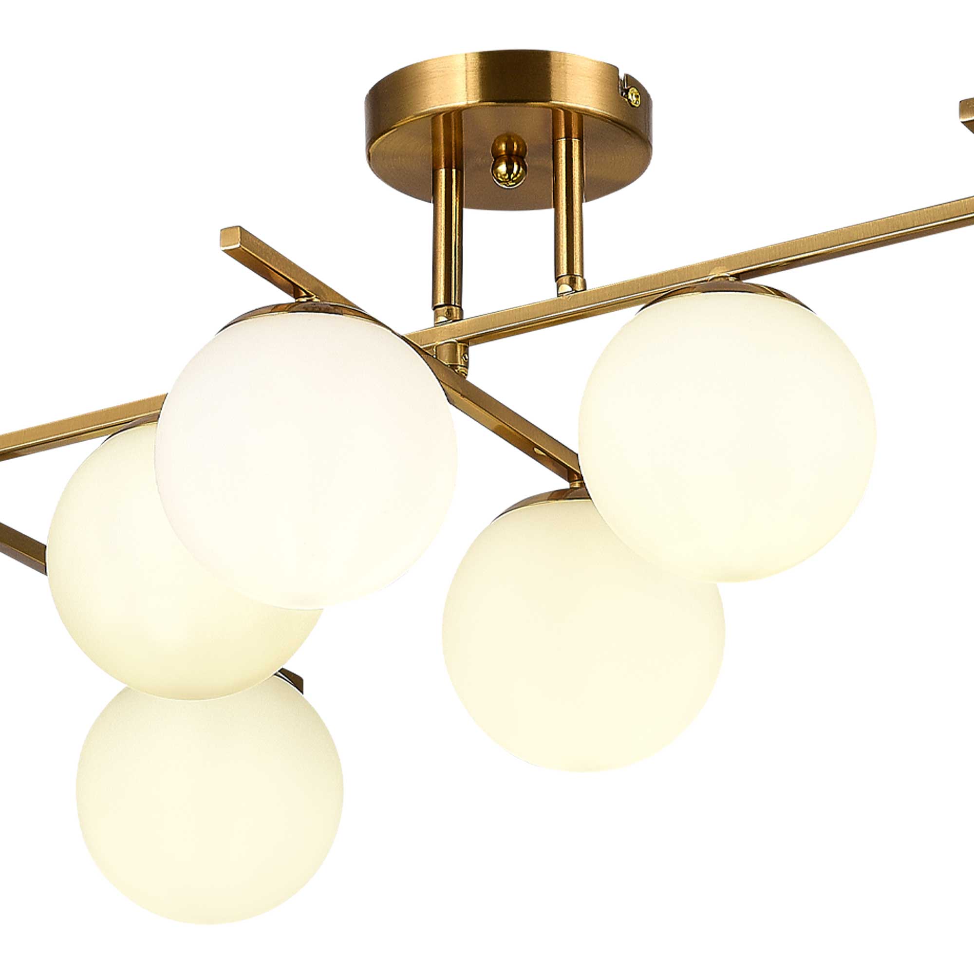 картинка SLE1195-302-07 Светильник потолочный Латунь/Белый E14 7*40W