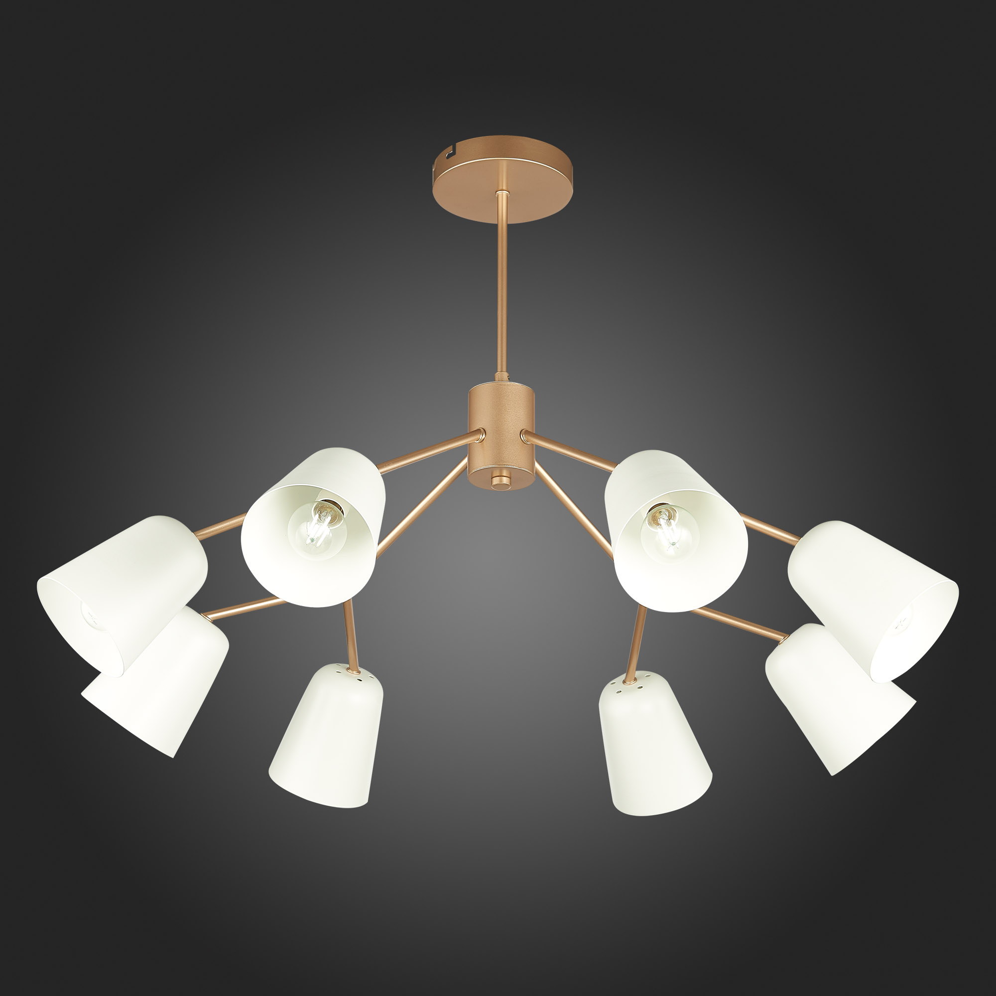 картинка SLE155902-08 Светильник потолочный Золотистый/Белый E14 8*40W