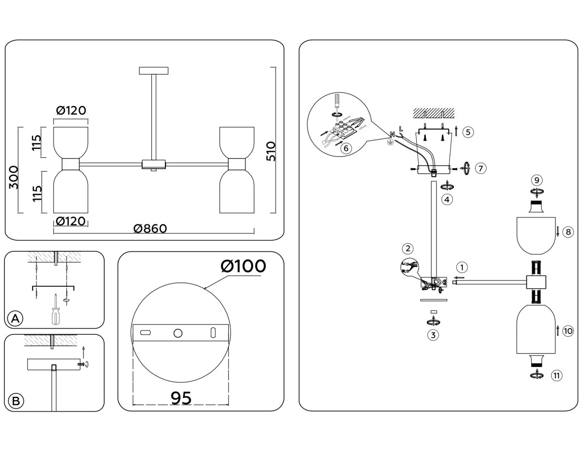 картинка Люстра на штанге LH56095