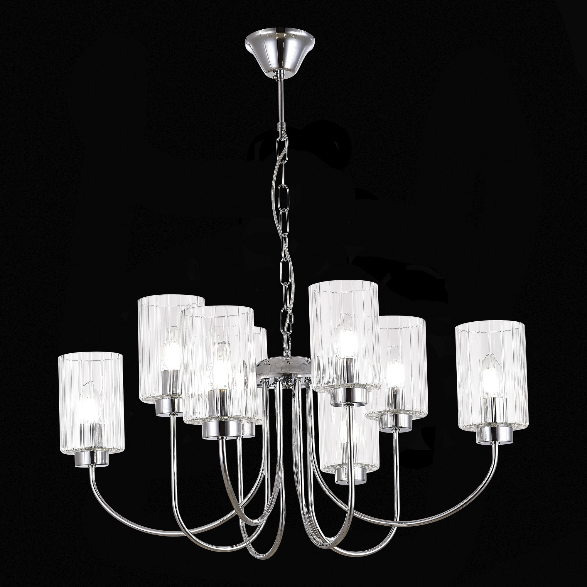 картинка SLE1127-103-08 Светильник подвесной Хром/Прозрачный E14 8*40W