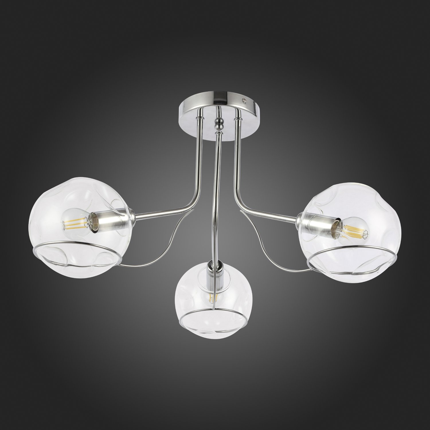 картинка SLE102502-03 Светильник потолочный Хром/Прозрачный E14 3*40W