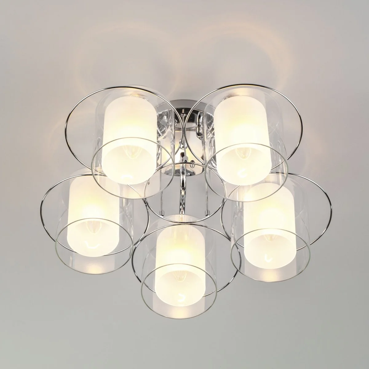 картинка Потолочная люстра со стеклянными плафонами 30160/5 хром