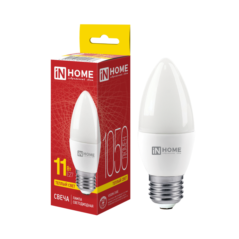 картинка Лампа светодиодная LED-СВЕЧА-VC 11Вт 230В Е27 3000К 1050Лм IN HOME