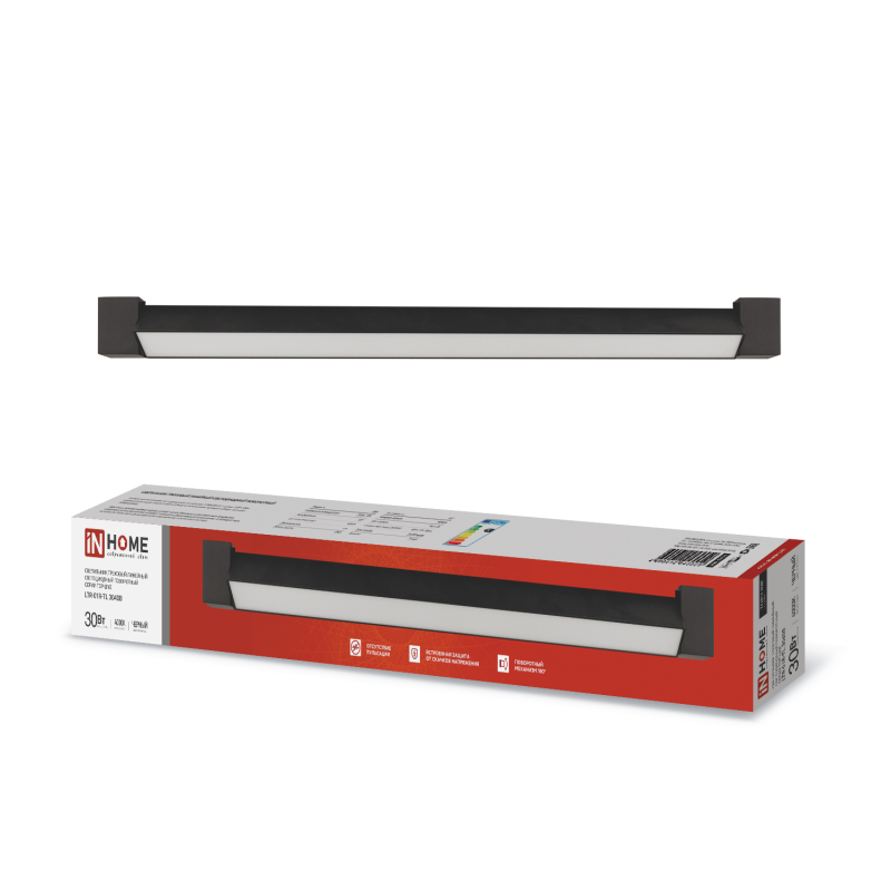 картинка Светильник трековый линейный светодиодный поворотный LTR-01R-TL 3040B 30Вт 4000К 475мм 120 градусов черный серии TOP-LINE IN HOME