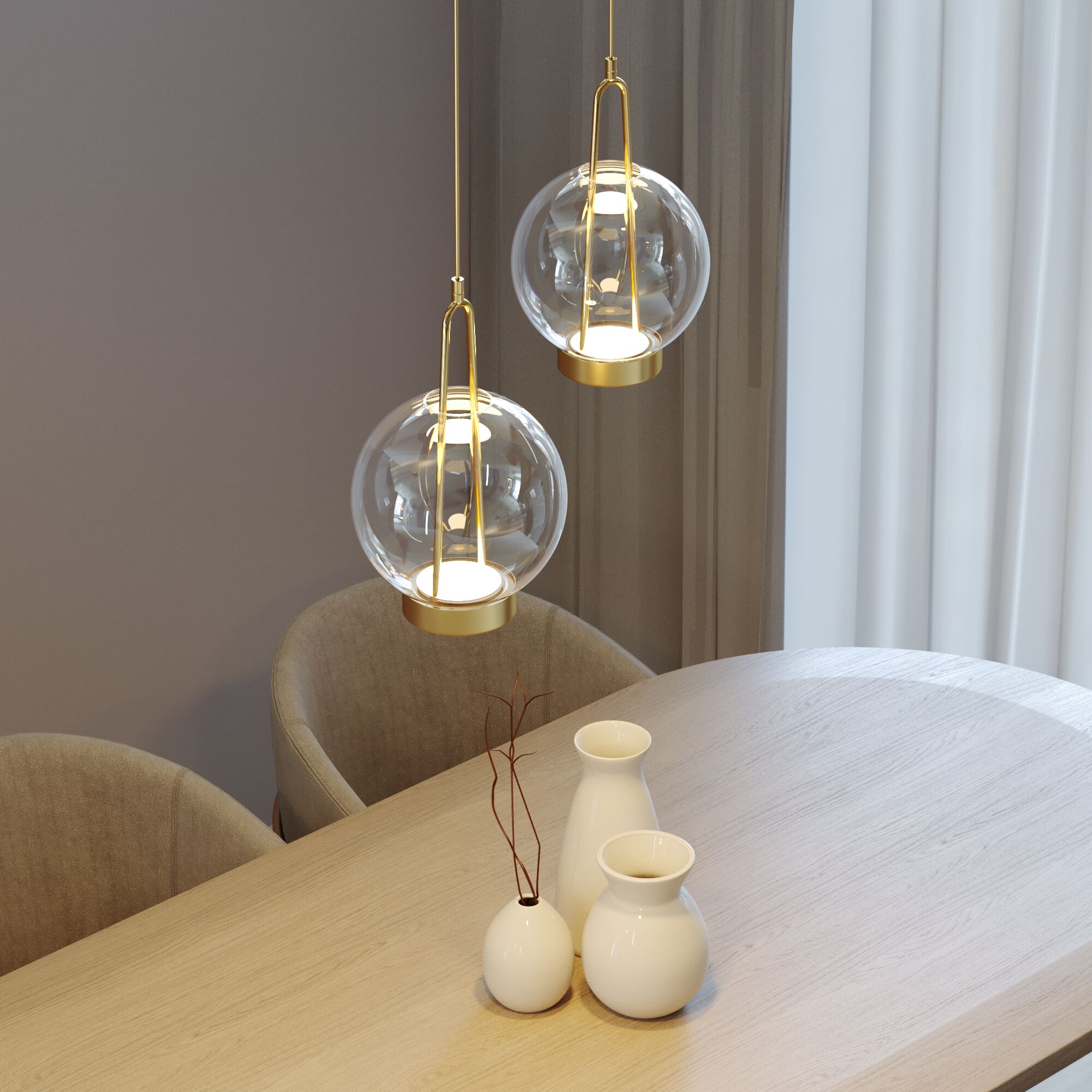 картинка Подвесной светодиодный светильник со стеклянным плафоном 50267/1 LED латунь