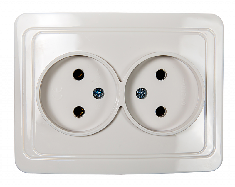 картинка Розетка двойная CLASSICO белая 2102 IN HOME
