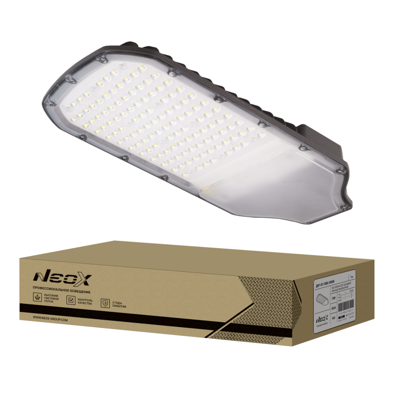 картинка Светильник уличный светодиодный ДКУ-03 150Вт 5000К 16500Лм 110лм/Вт линзованный IP65 NEOX