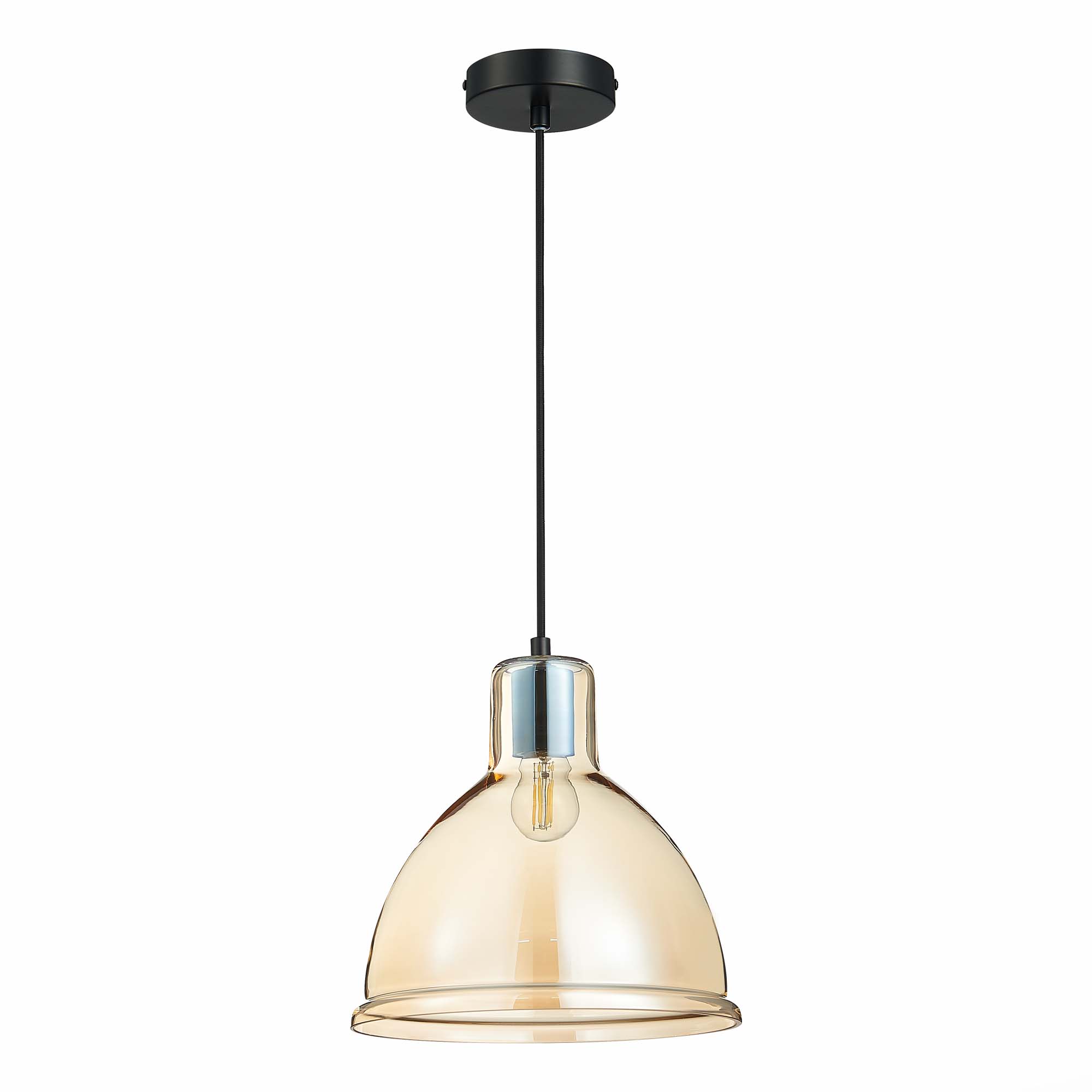 картинка SLE114723-01 Подвес Черный/Янтарный E27 1*60W