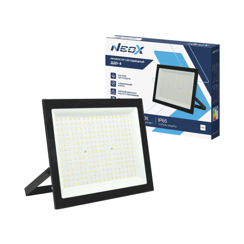 картинка Прожектор светодиодный ДДО-8 200Вт 230В 6500К 20000Лм 100лм/Вт IP65 черный NEOX