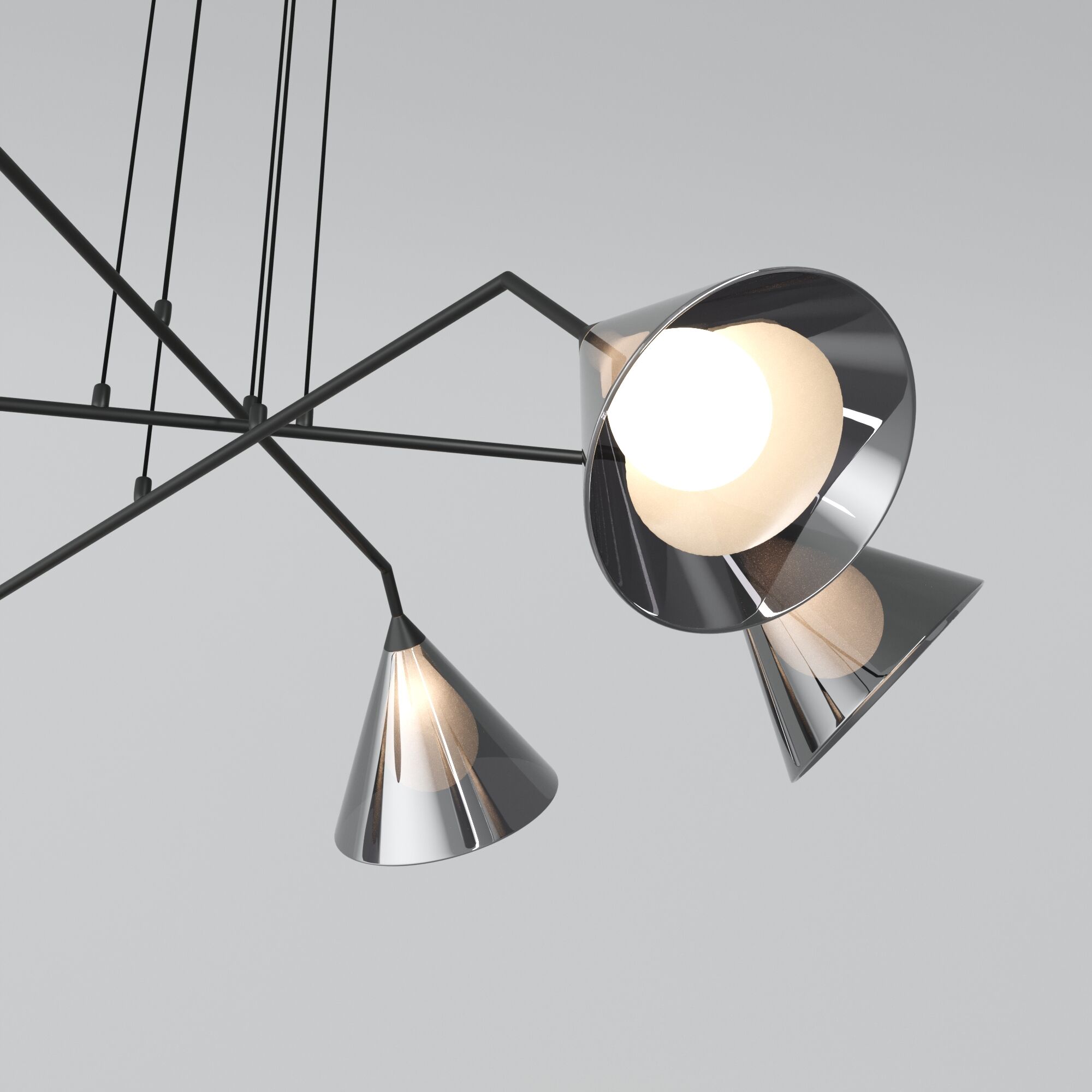 картинка Подвесной светильник со стеклянными плафонами 70161/6 черный