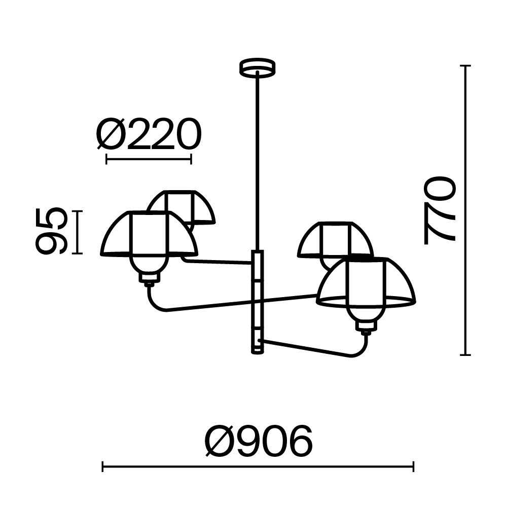 картинка Подвесной светильник Maytoni MOD177PL-04B