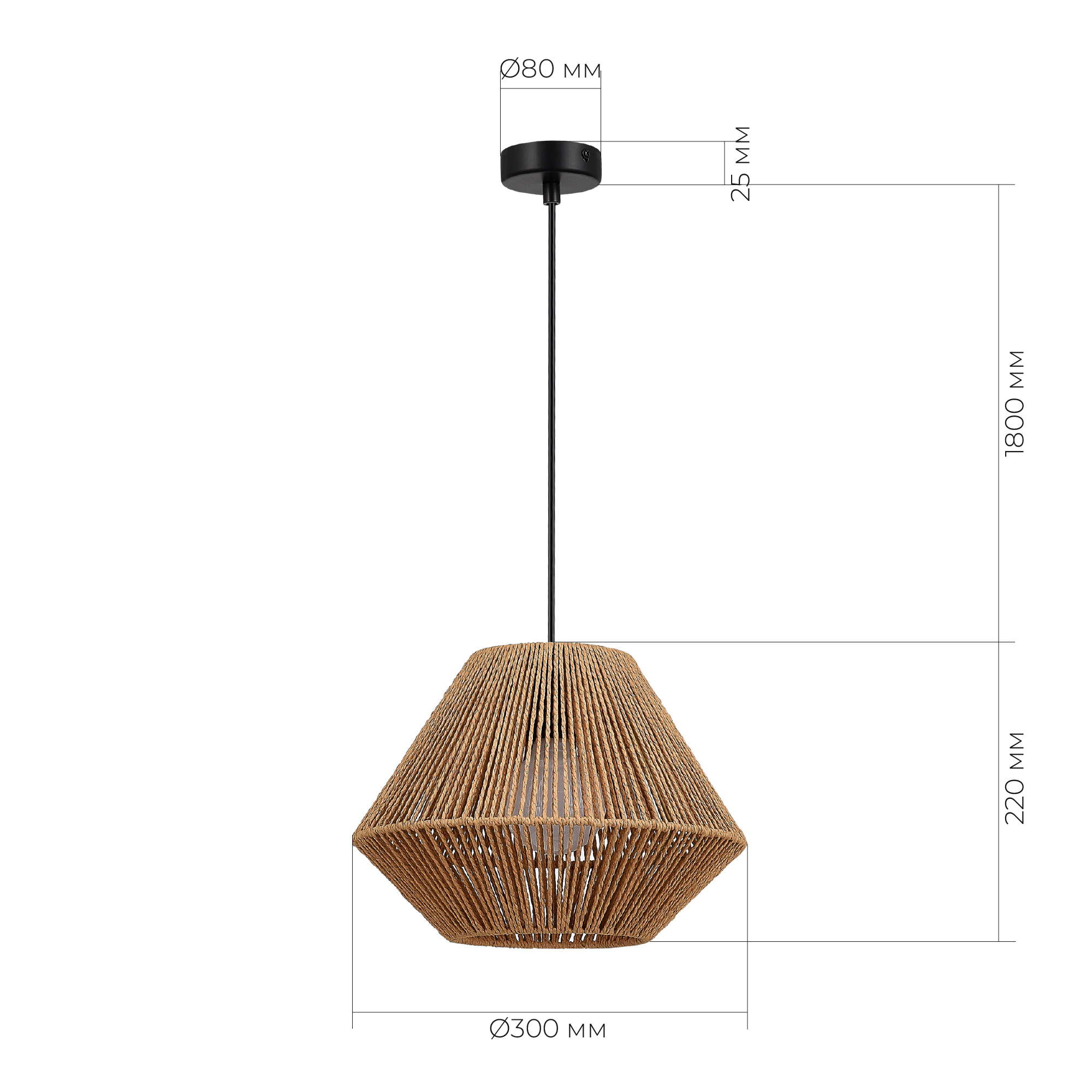 картинка SLE6025-603-01 Светильник подвесной бежевый/черный E27 1*40W