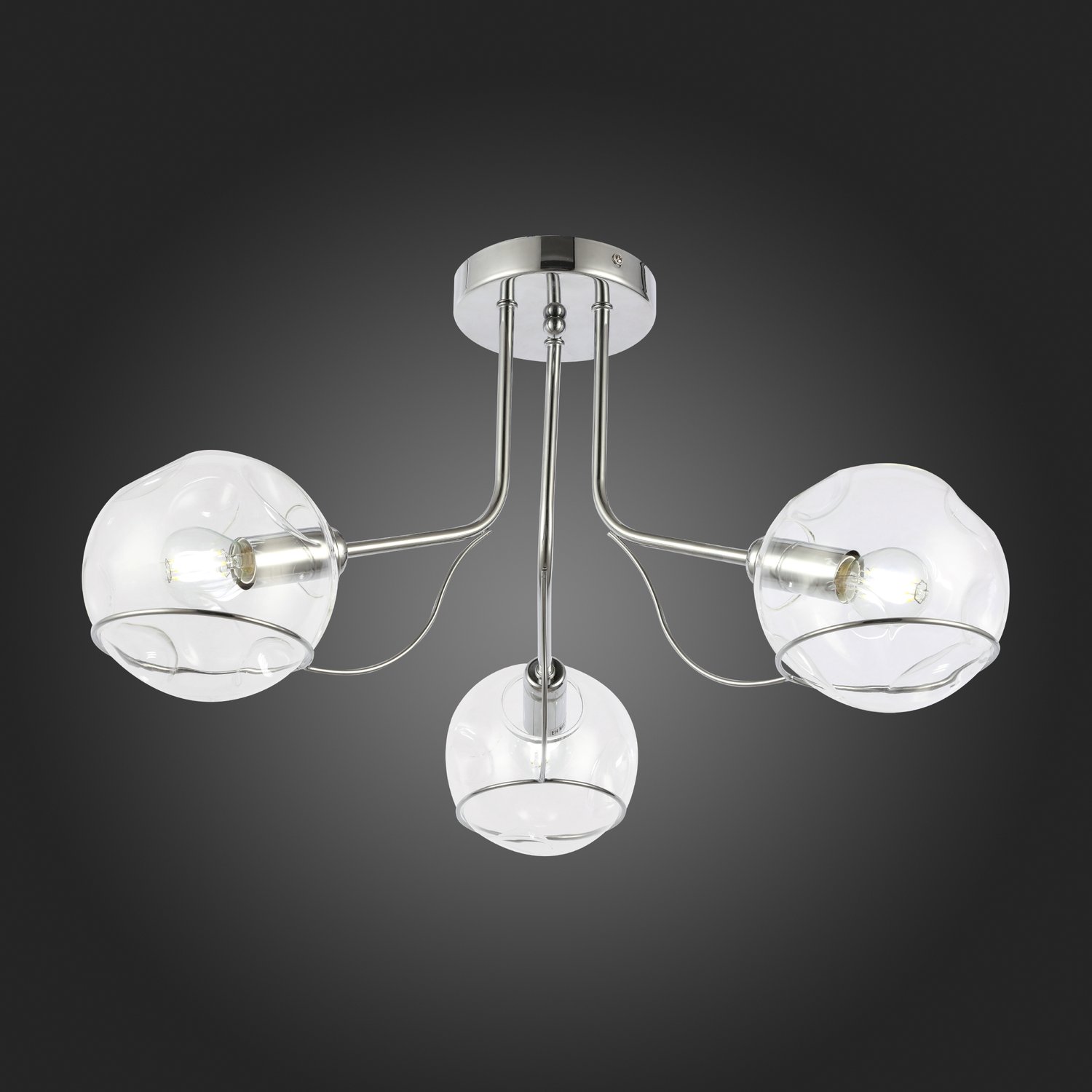 картинка SLE102502-03 Светильник потолочный Хром/Прозрачный E14 3*40W