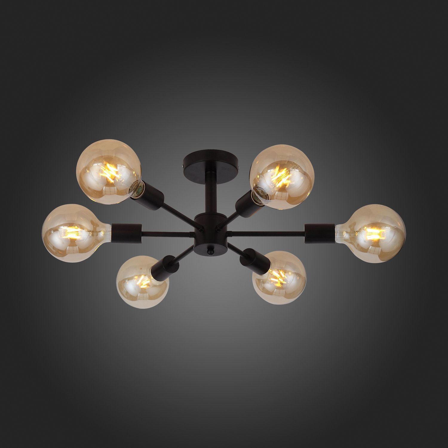 картинка SL419.402.06 Светильник потолочный Черный E27 6*60W