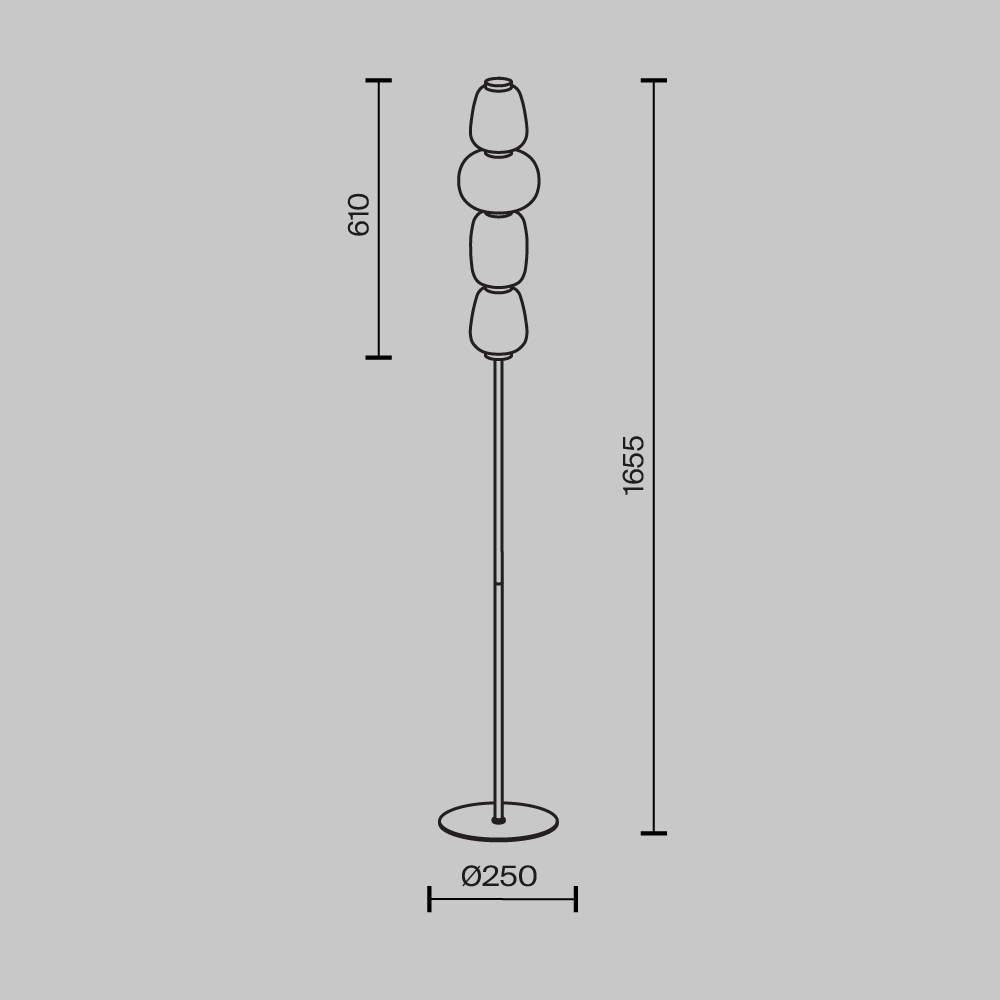 картинка Напольный светильник (торшер) Maytoni MOD267FL-L32CH3K
