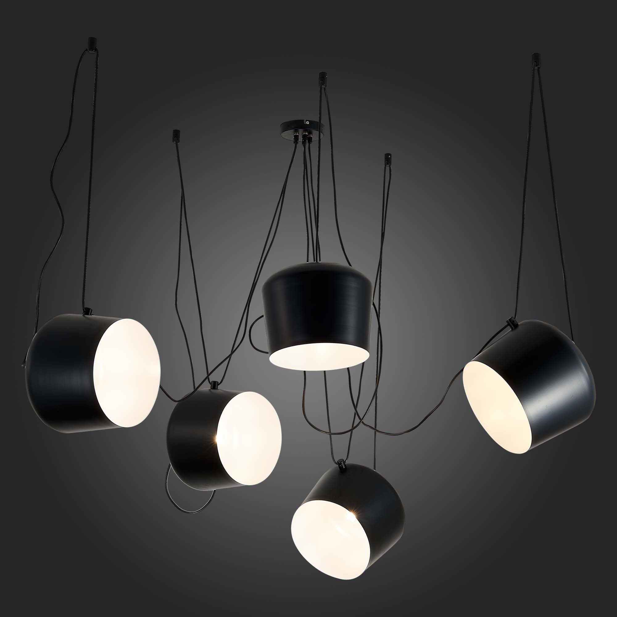 картинка SLE120643-05 Светильник подвесной Черный/Черный E27 5*40W