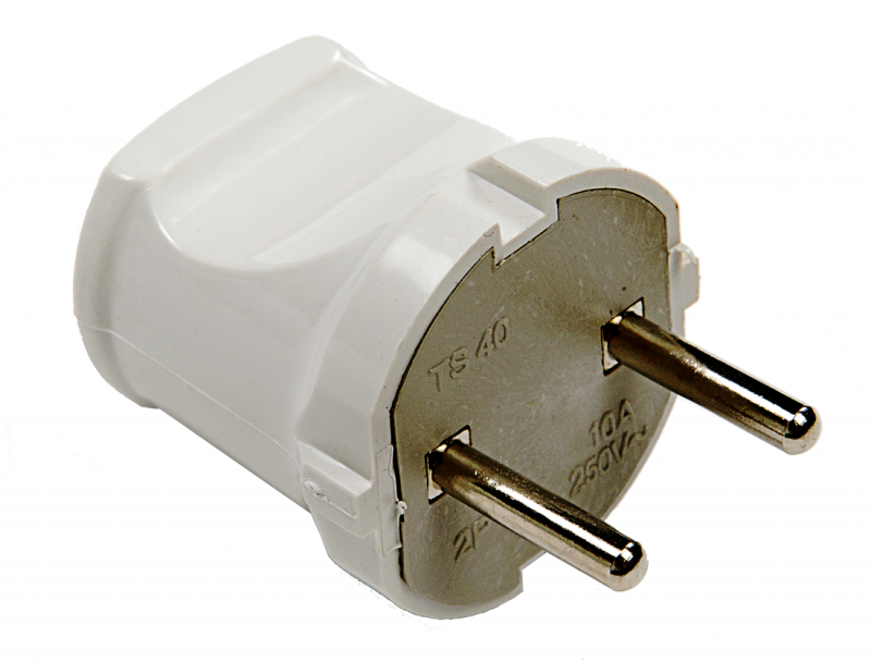 картинка Вилка прямая 10А белая 4142 IN HOME