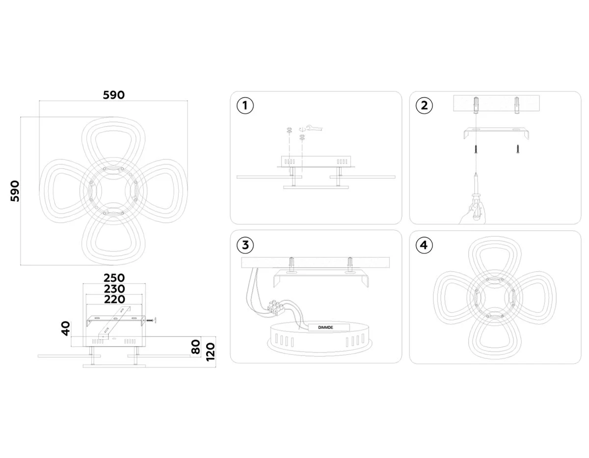 картинка Потолочный светодиодный светильник с пультом