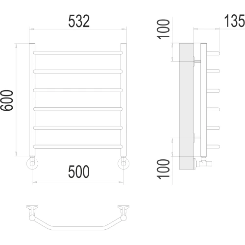 картинка Полотенцесушитель Терминус Виктория П6 500х600, арт.4670078530080
