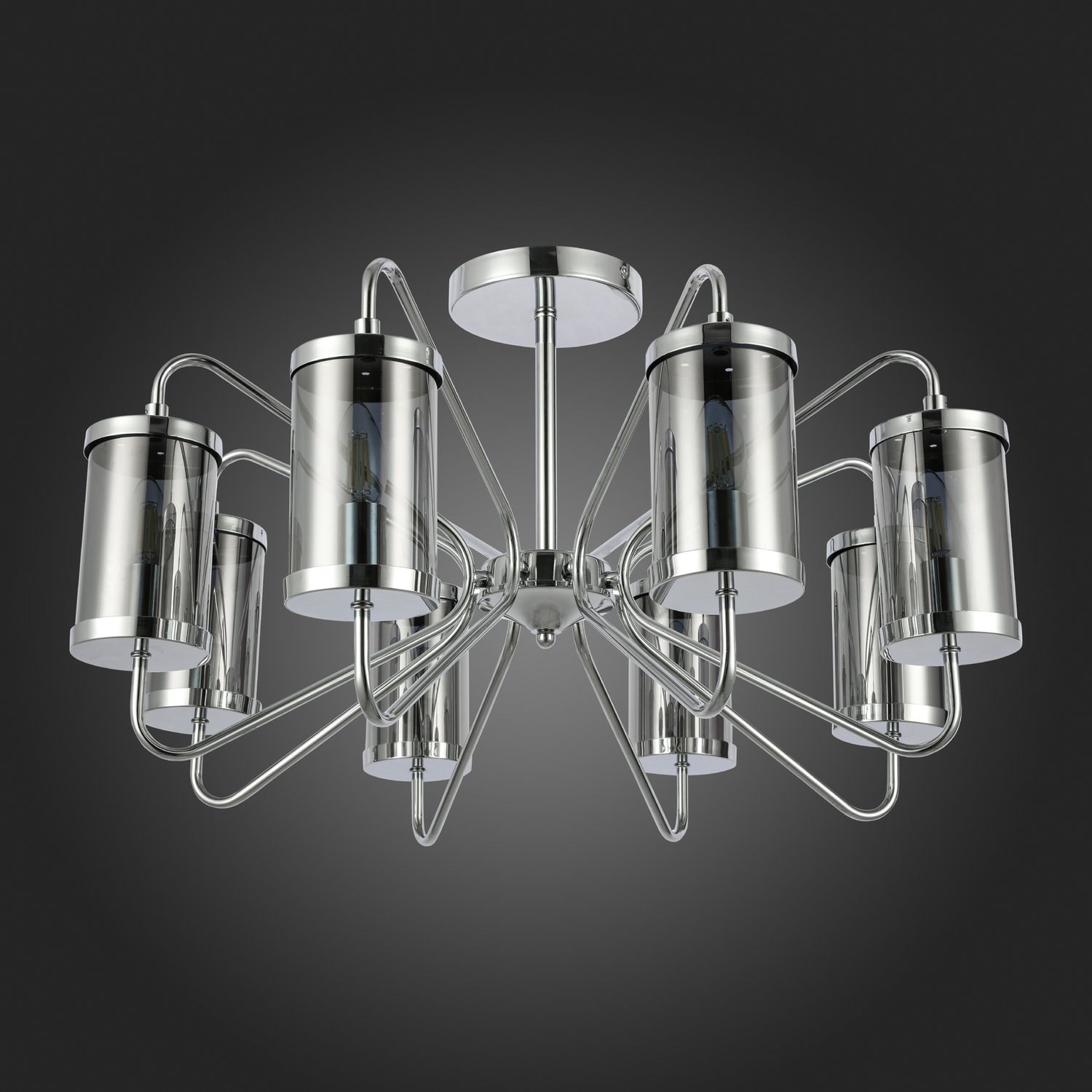 картинка SLE102302-08 Светильник потолочный Хром/Дымчатый E14 8*40W