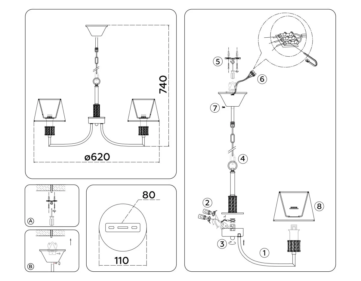 картинка Подвесная люстра с абажурами LH71214