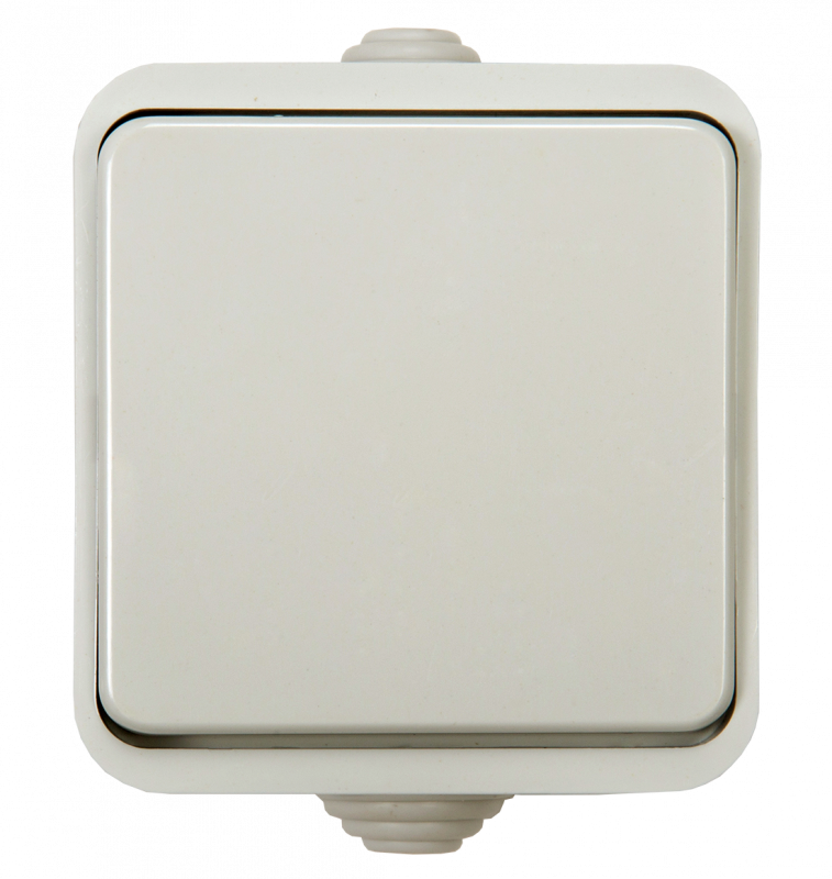 картинка Выключатель одноклавишный AQUA белый полугерметичный 3100 IN HOME