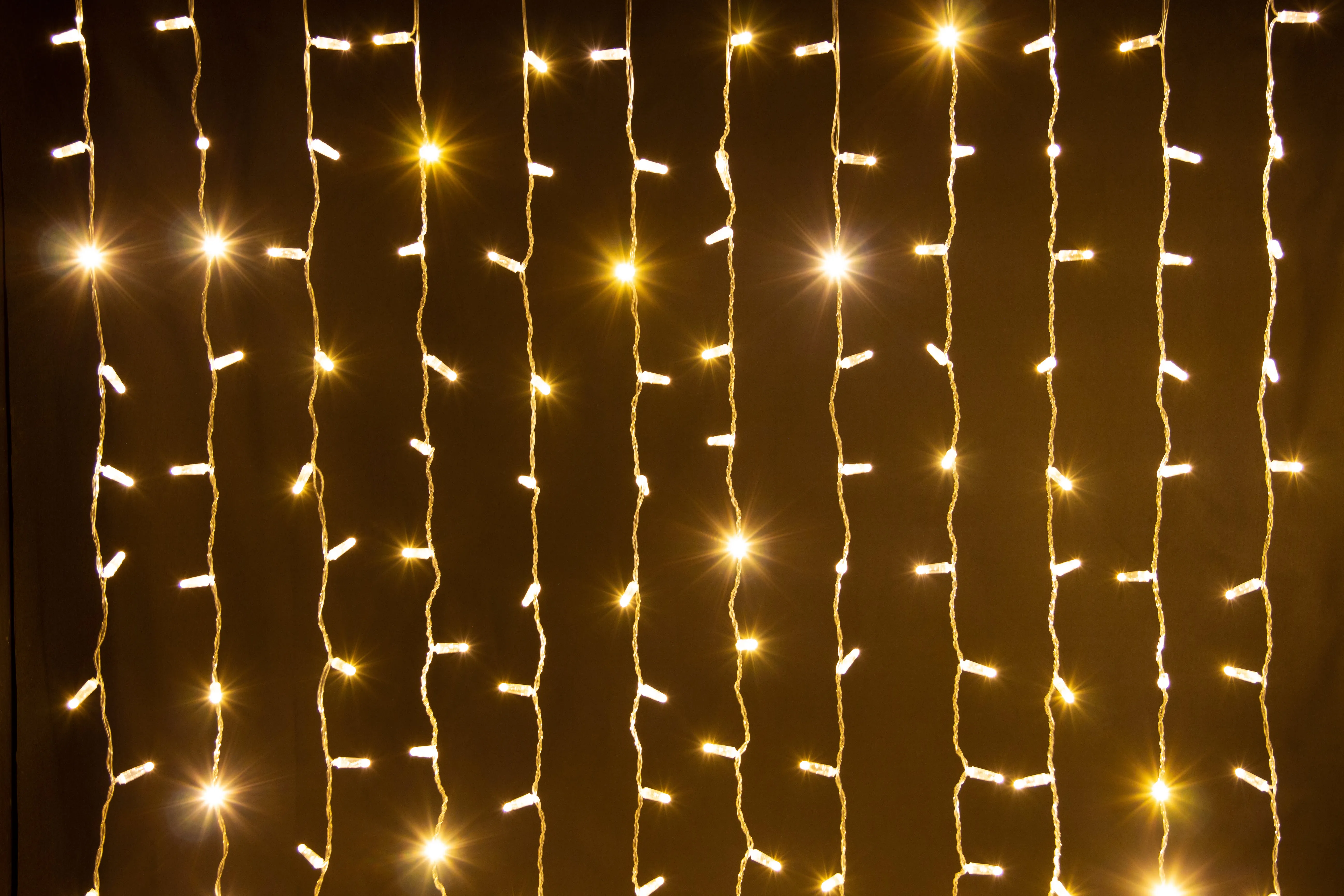 картинка Светодиодный занавес 2х3м, статика, белый провод, теплый белый