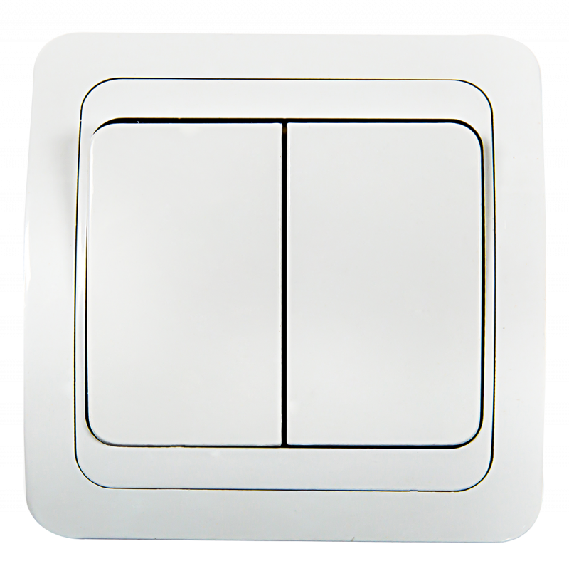 картинка Выключатель двухклавишный CLASSICO белый 2023 IN HOME