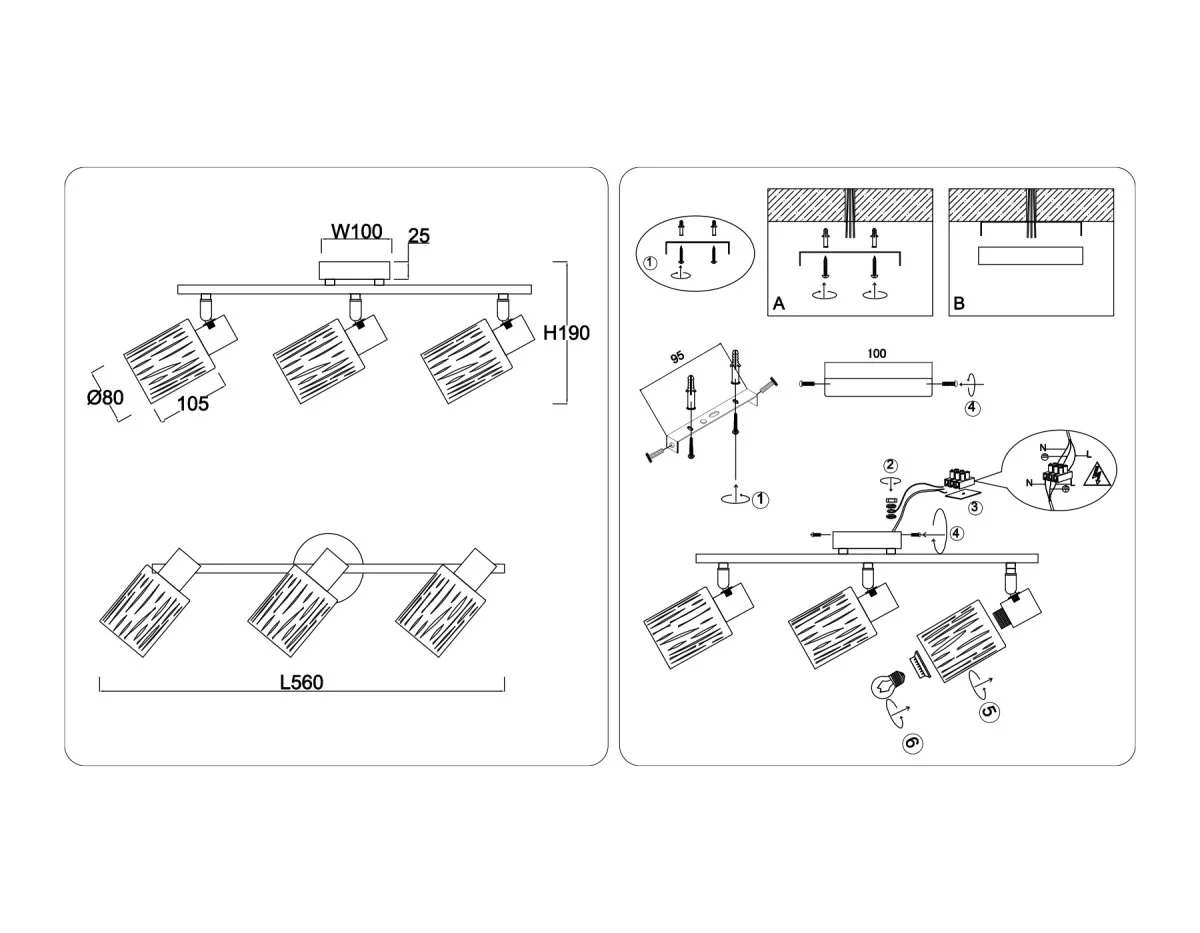 картинка Настенно-потолочный спот в стиле лофт TR8669