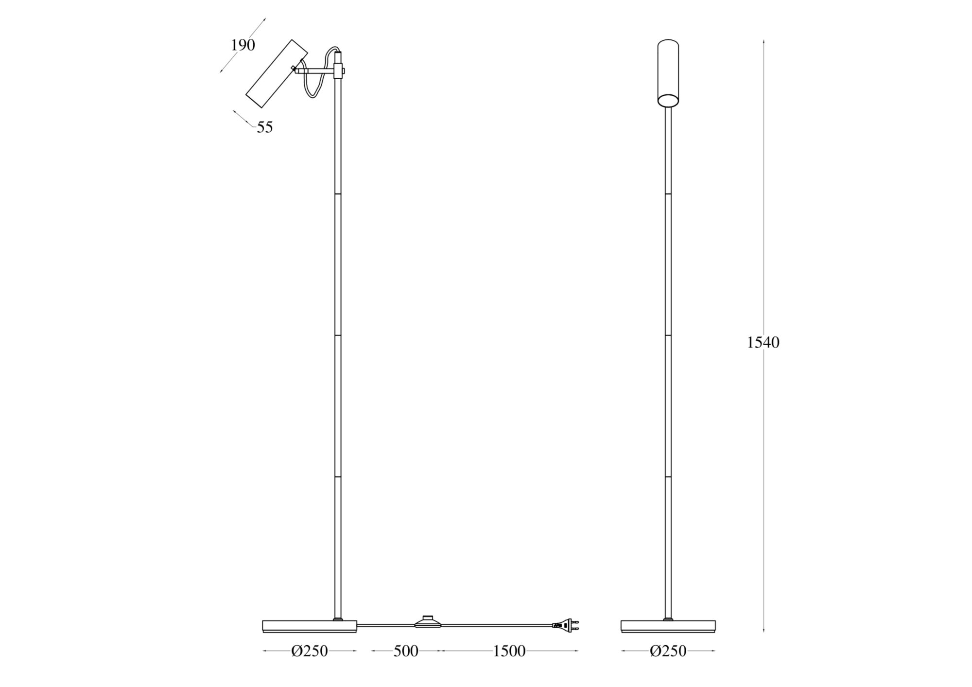 картинка Напольный светильник (торшер) Maytoni MOD129FL-01B