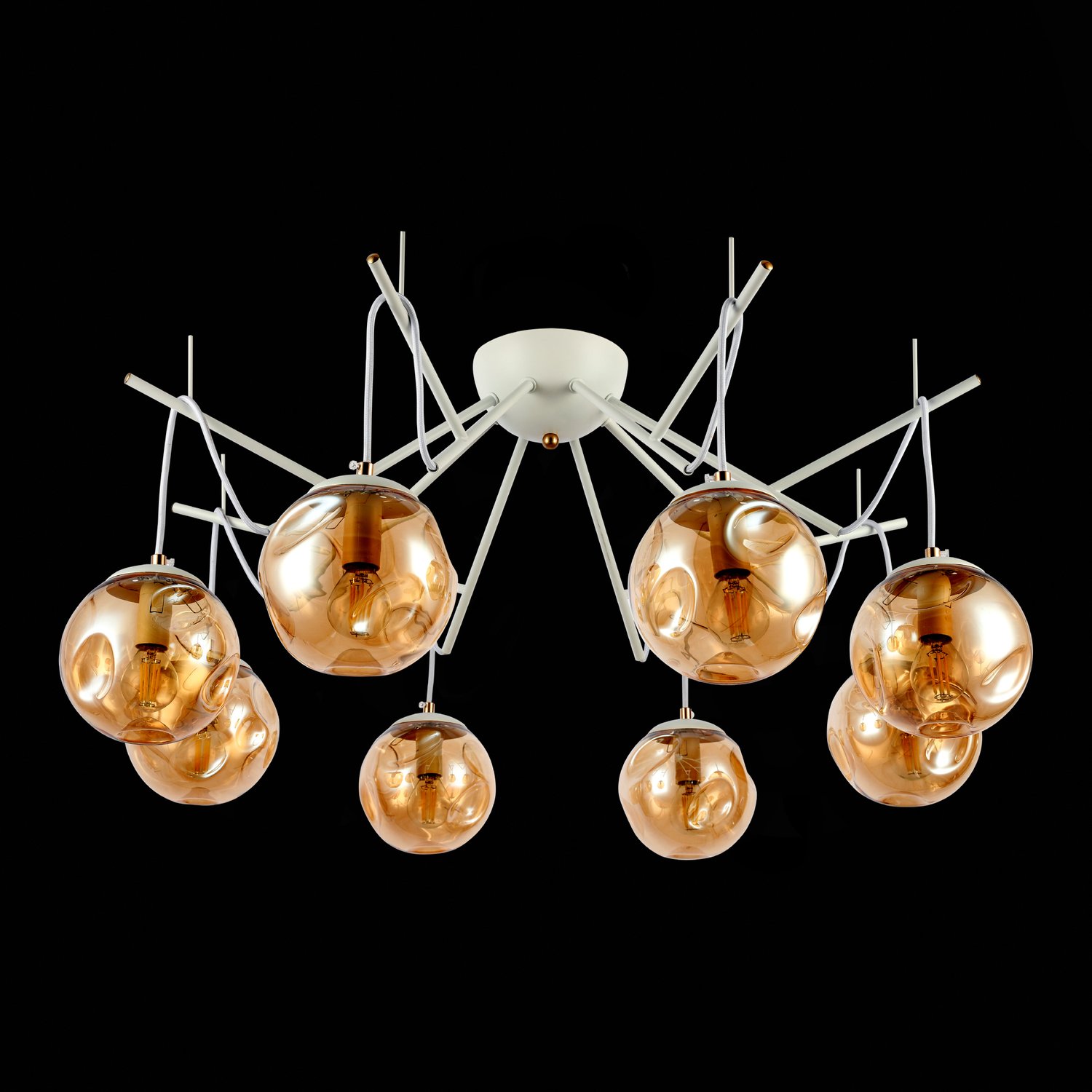 картинка SLE110202-08 Светильник потолочный Белый/Янтарный E14 8*40W