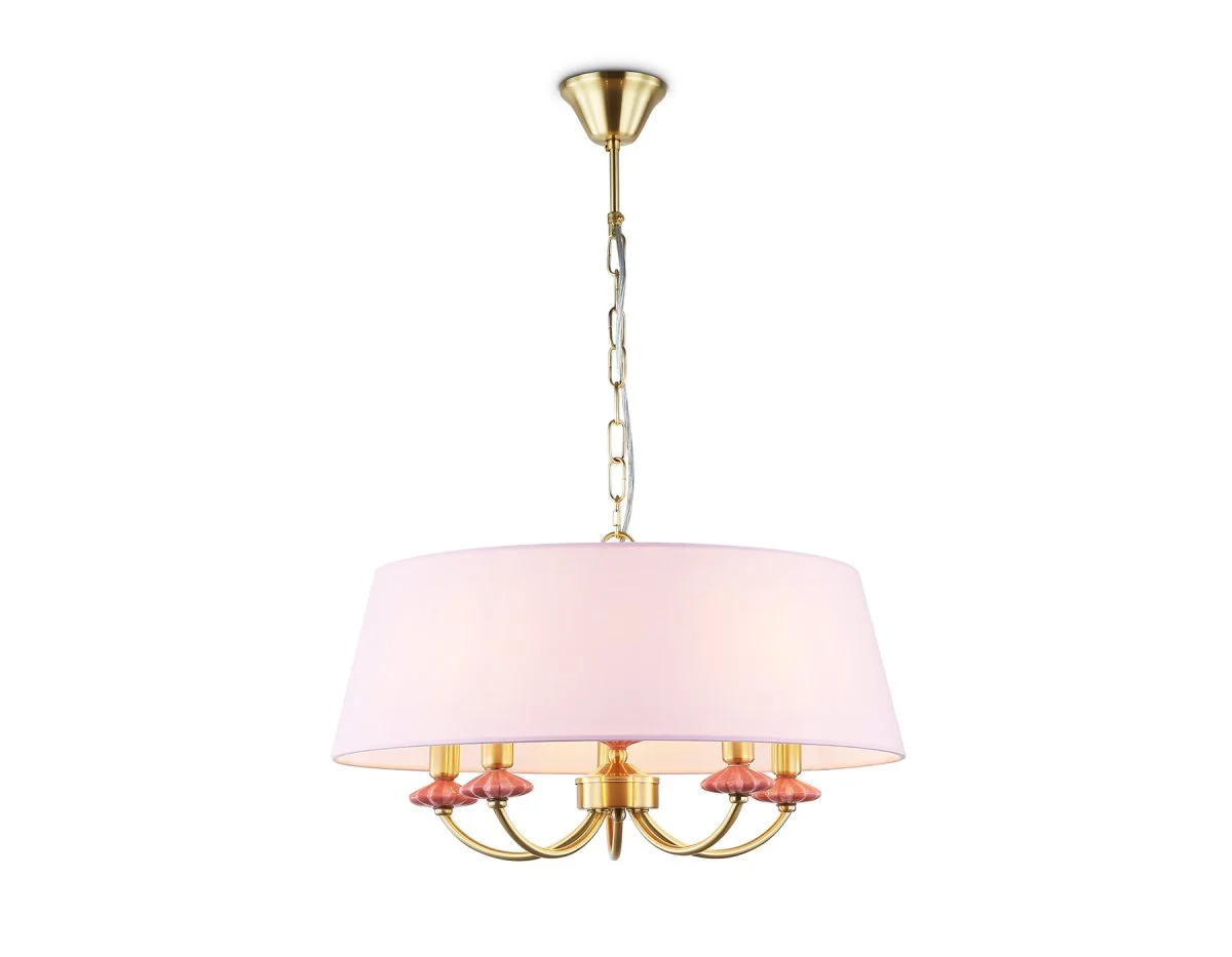 картинка Подвесная люстра с абажуром и декором из керамики LH75021