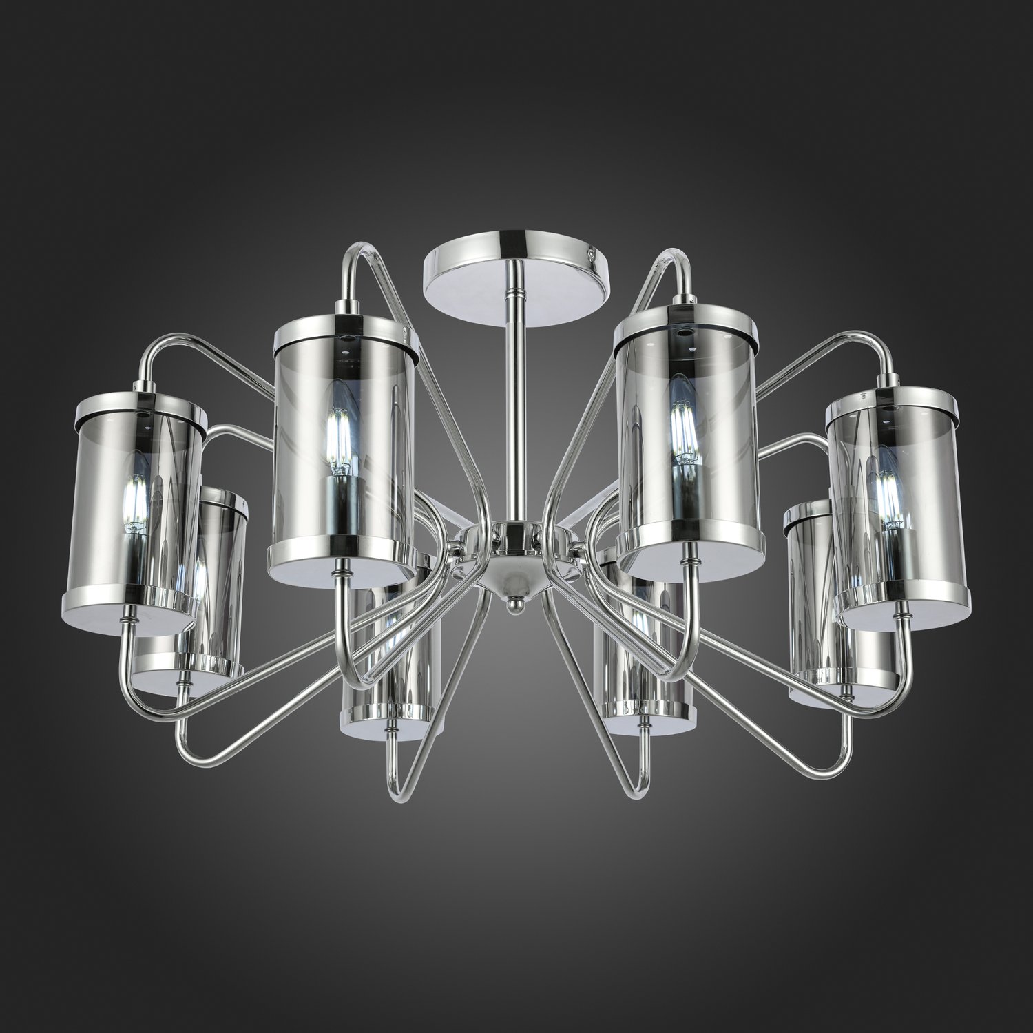 картинка SLE102302-08 Светильник потолочный Хром/Дымчатый E14 8*40W