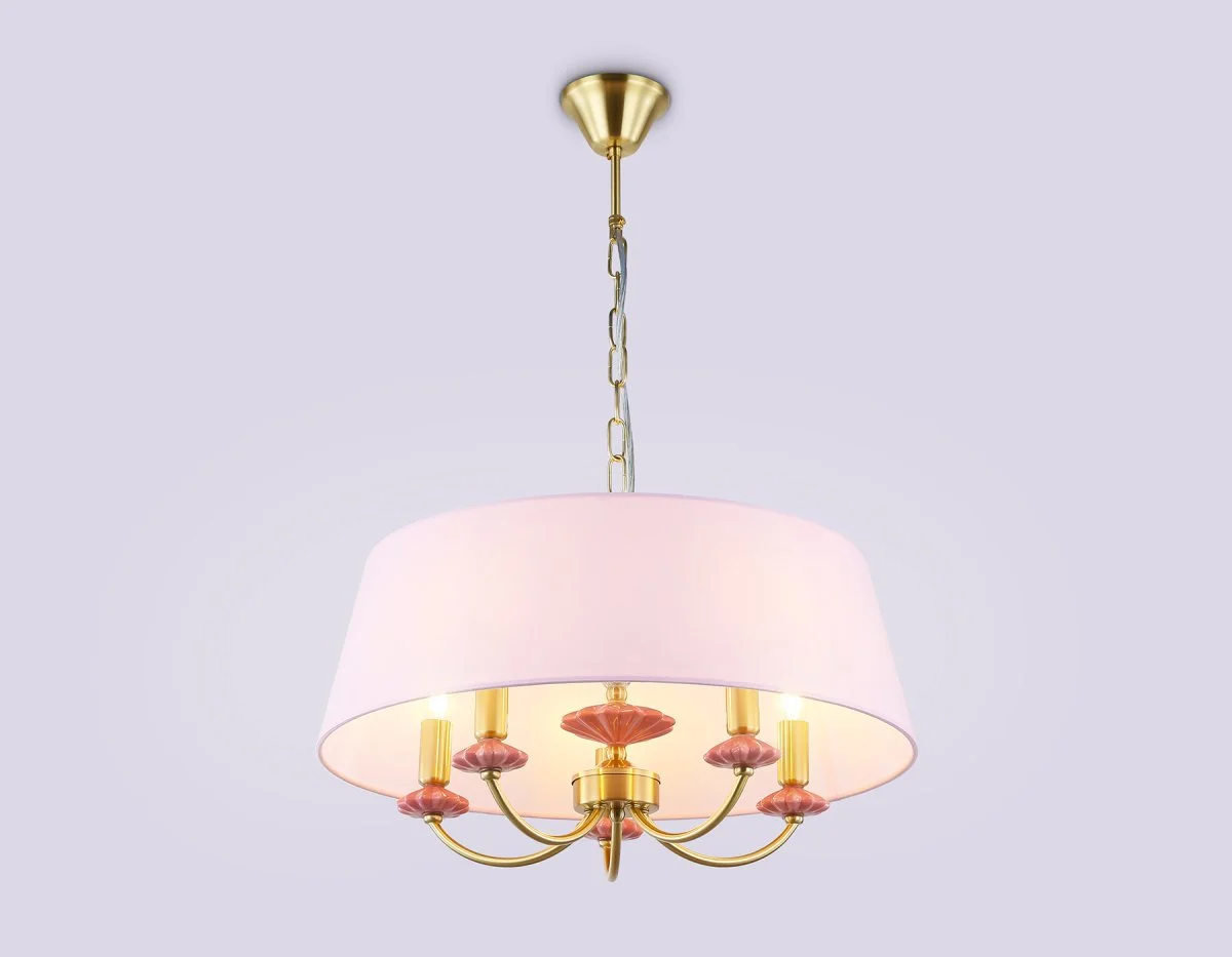 картинка Подвесная люстра с абажуром и декором из керамики LH75021