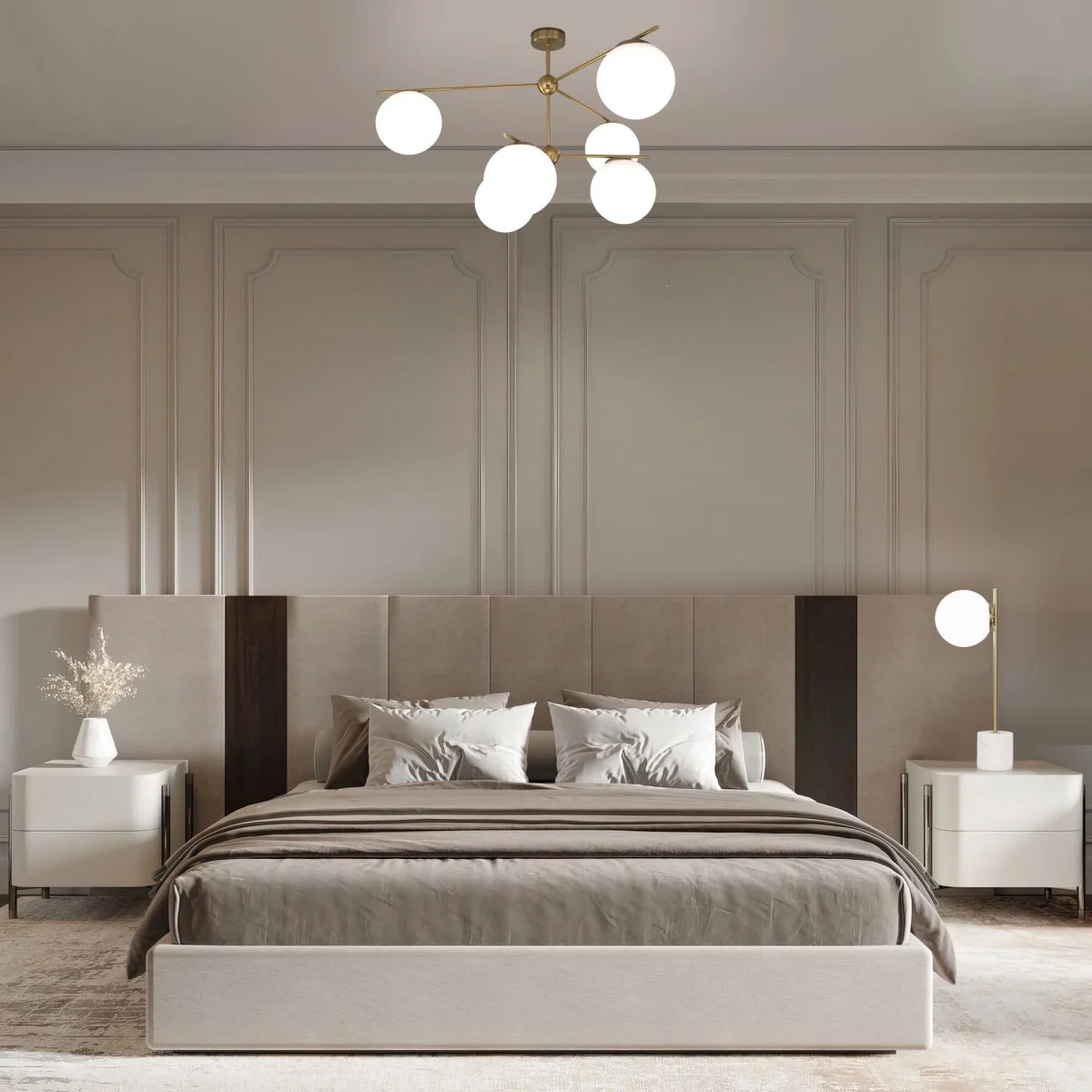 картинка Умный потолочный светильник со стеклянными плафонами 60147/6 латунь